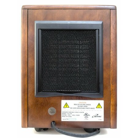 Iliving Infrared Portable Space Heater with Dual Heating System, 1500W, Walnut Wooden Cabinet ILG-918